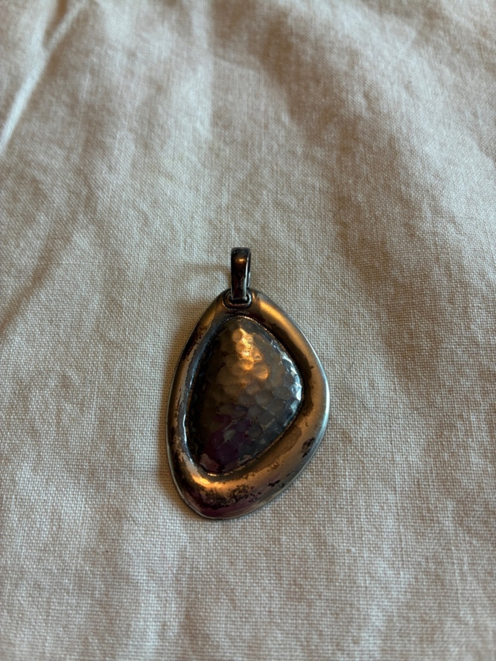 Silpada Retired Hammered Teardrop Metal Pendant - Sterling Silver S1748